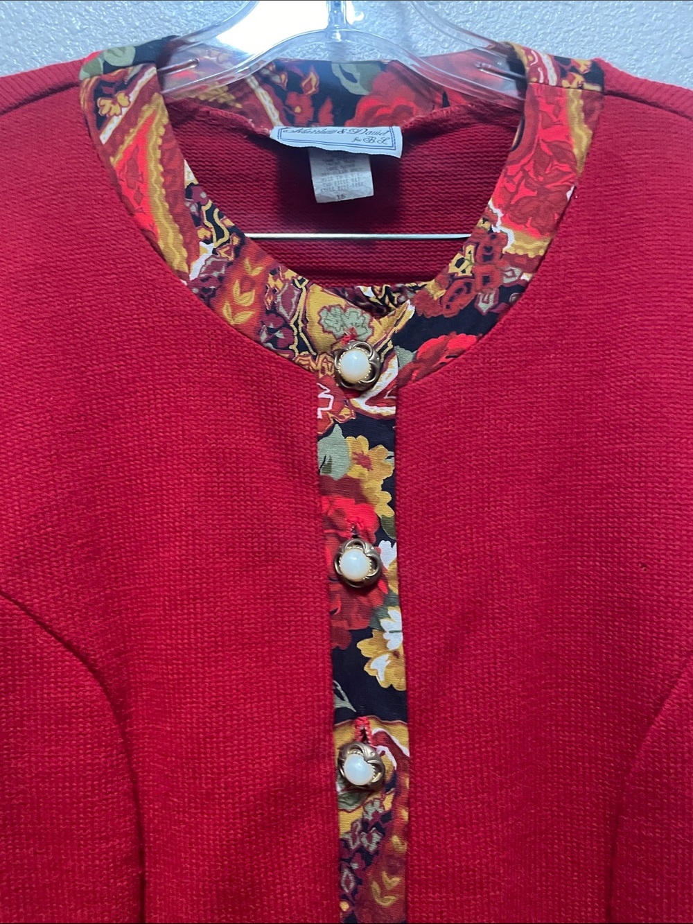 Vintage Matthew & David 2pc Knit Cardigan & Matching Floral Pleated Skirt Set - Picture 6 of 10